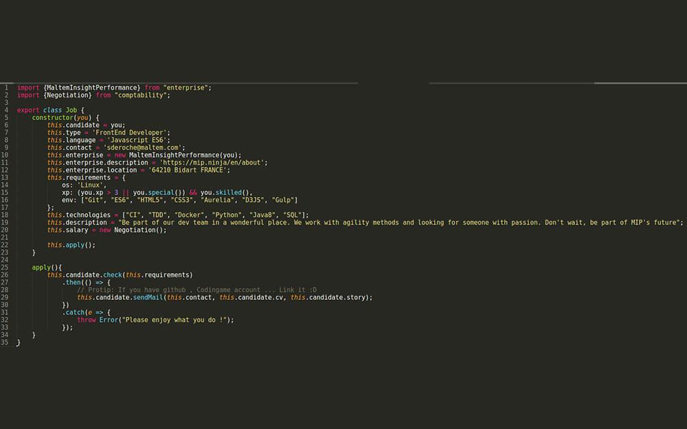 Nous recherchons notre futur(e) FrontEnd Developer (se) Javascript (ES6)